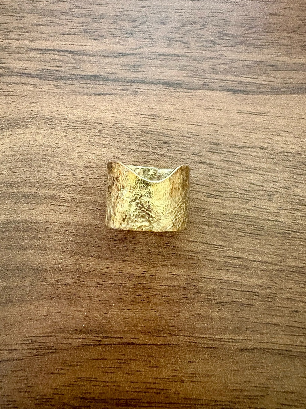 Textured Gold Wide Band Ring - Women Jewelry